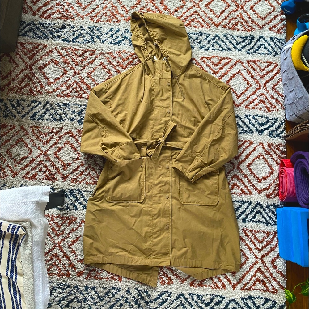 Oversized waterproof trench coat-ish parka